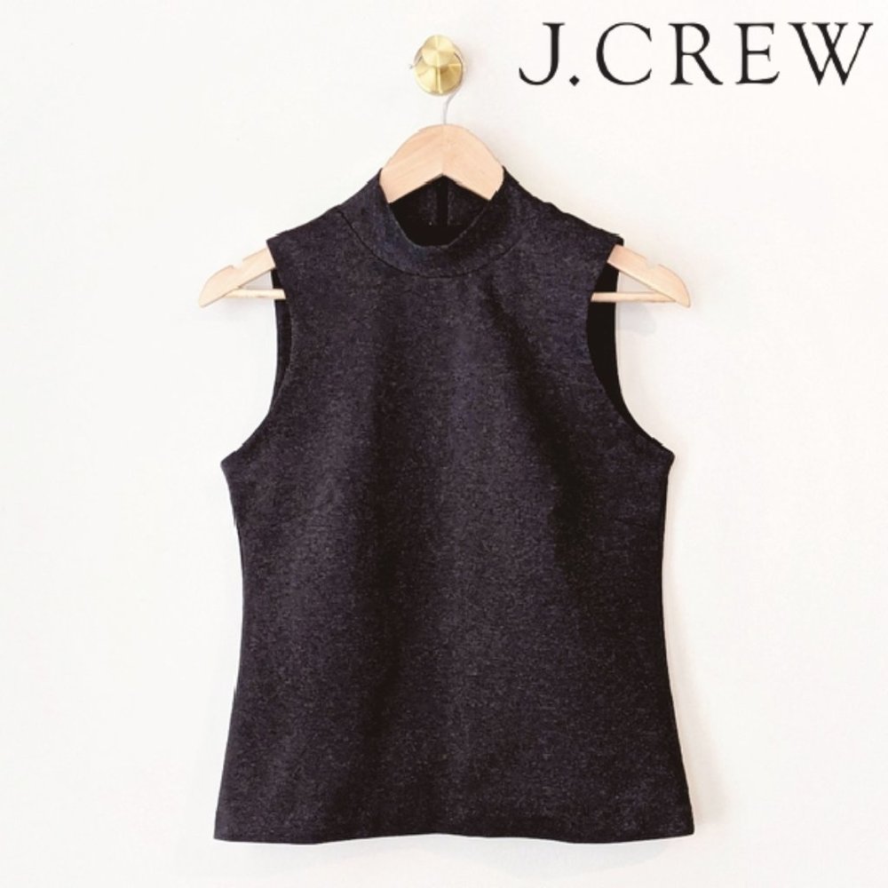 J. Crew 365 Mock Neck Tank Heathered Charcoal